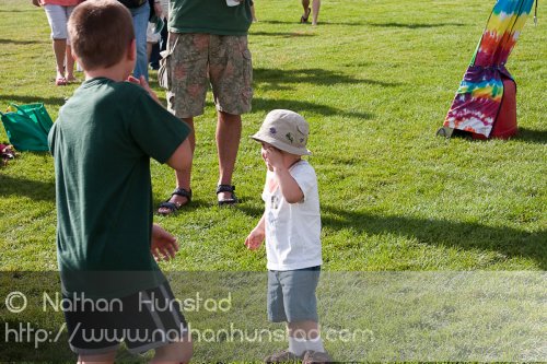Michael Weber playing with bubbles at the Colorado Irish Festival